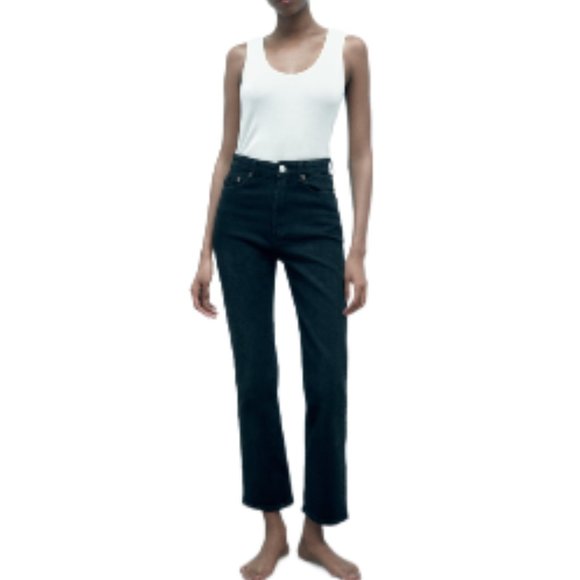 Zara Denim - ZARA High Rise Stove Pipe Jeans in Black Size 4 NWT